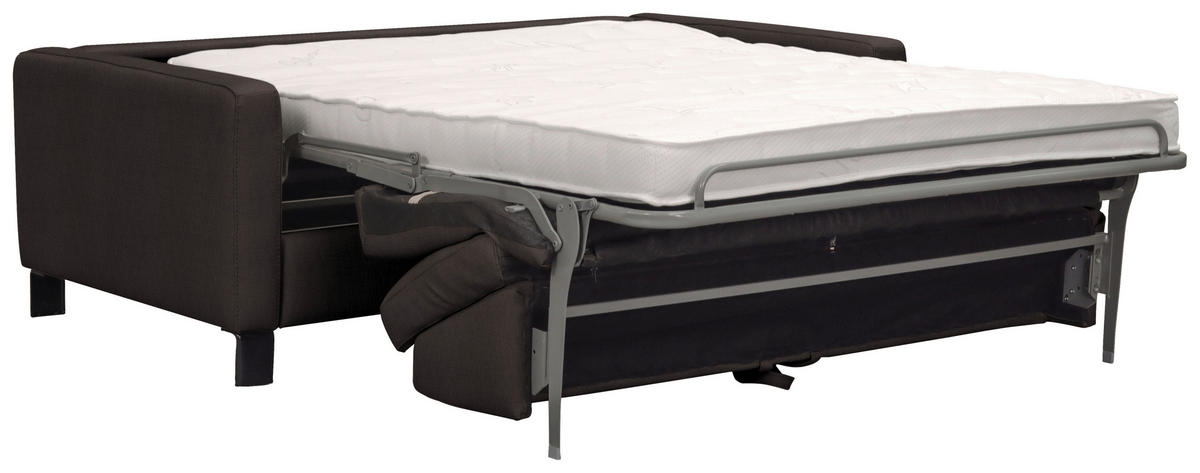 SCHLAFSOFA in Textil, Leder Dunkelbraun  - Dunkelbraun/Schwarz, Konventionell, Leder/Textil (190/87/100cm) - Celina Home