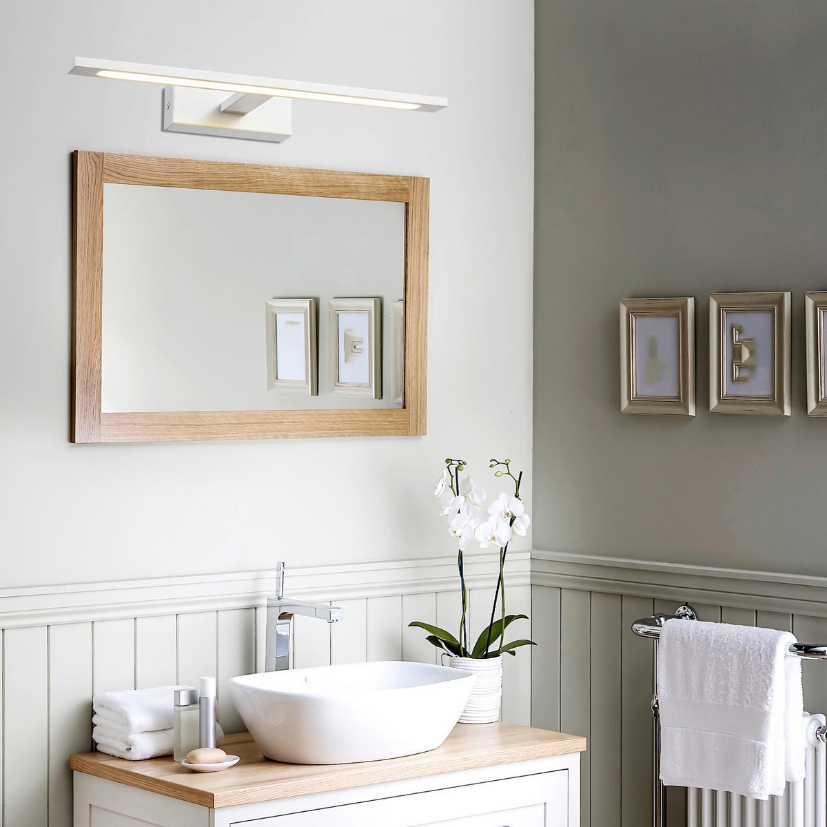 BADEZIMMER-WANDLEUCHTE Isla 5/62/14 cm  - Weiß, Design, Metall (5/62/14cm)