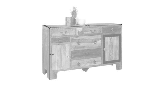 SIDEBOARD in 148/90/40 cm - Messingfarben/Multicolor, Trend, Keramik/Holz (148/90/40cm) - Landscape