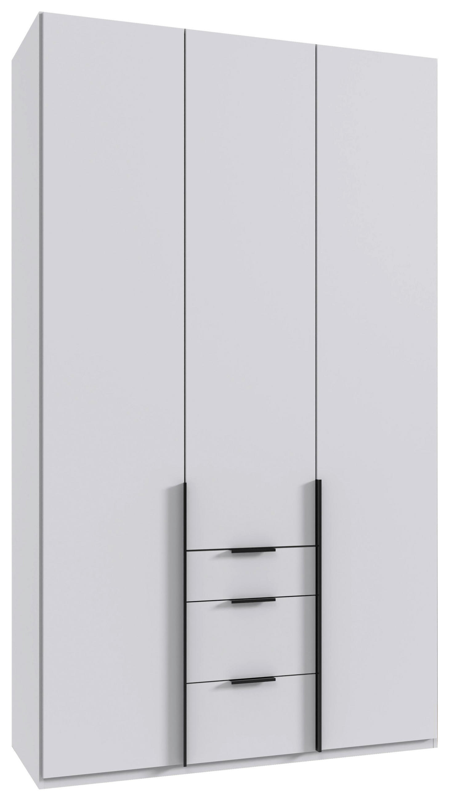 GARDEROB MED GÅNGJÄRN 135/236/58 cm 3-dörrar - vit/svart, Modern, metall/trämaterial (135/236/58cm) - MID.YOU