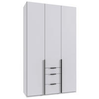 DREHTÜRENSCHRANK 135/236/58 cm,  in Weiß, 3-türig  - Schwarz/Weiß, MODERN, Holzwerkstoff/Metall (135/236/58cm) - MID.YOU