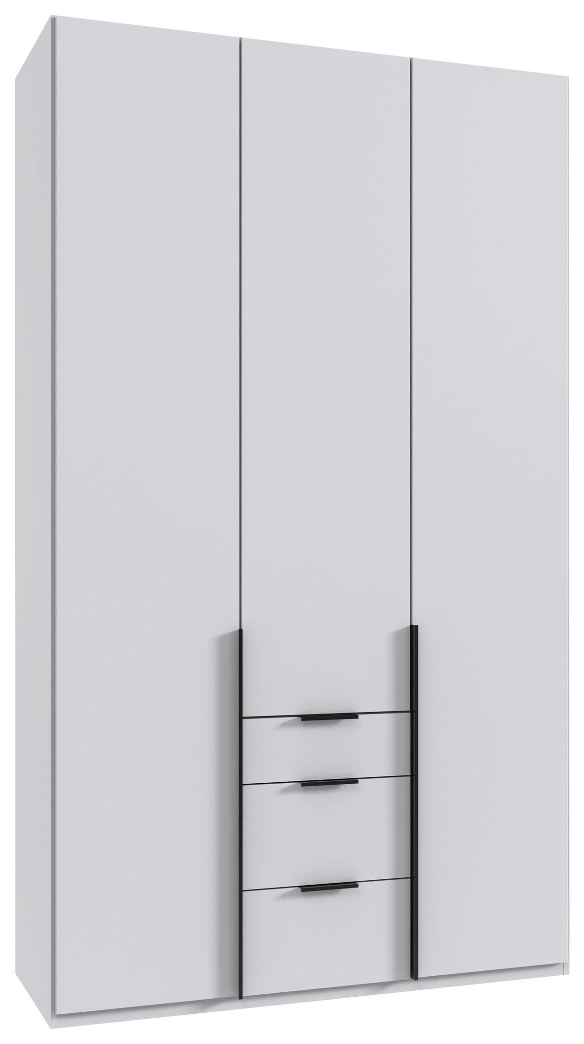 DREHTÜRENSCHRANK 135/236/58 cm,  in Weiß, 3-türig  - Schwarz/Weiß, MODERN, Holzwerkstoff/Metall (135/236/58cm) - MID.YOU