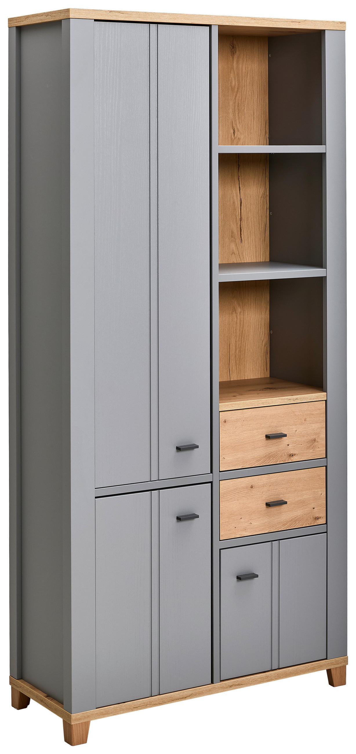 REGAL Grau, Eiche Artisan  - Graphitfarben/Eiche Artisan, KONVENTIONELL, Holzwerkstoff/Kunststoff (95/203/40cm) - Hom`in