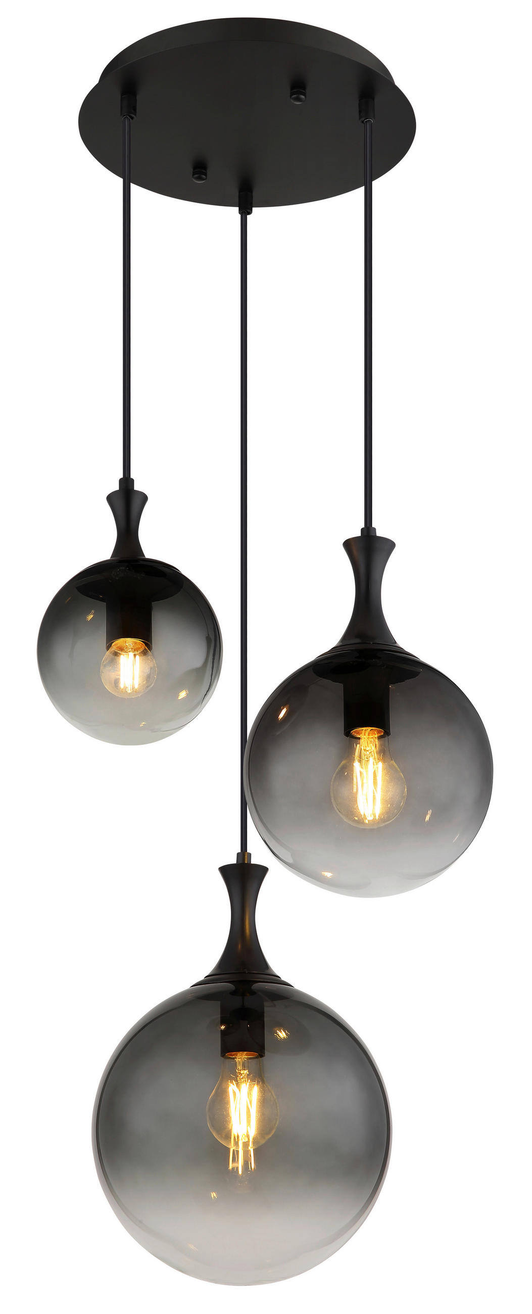 ZÁVĚSNÉ SVÍTIDLO, 39/141,5 cm  - černá, Design, kov/plast (39/141,5cm) - Globo