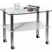 BEISTELLTISCH 40/60/46 cm Klar, Weiß rechteckig  - Klar/Weiß, Design, Glas/Kunststoff (40/60/46cm) - Xora