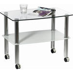 BEISTELLTISCH 40/60/46 cm Klar, Weiß rechteckig  - Klar/Weiß, Design, Glas/Kunststoff (40/60/46cm) - Xora