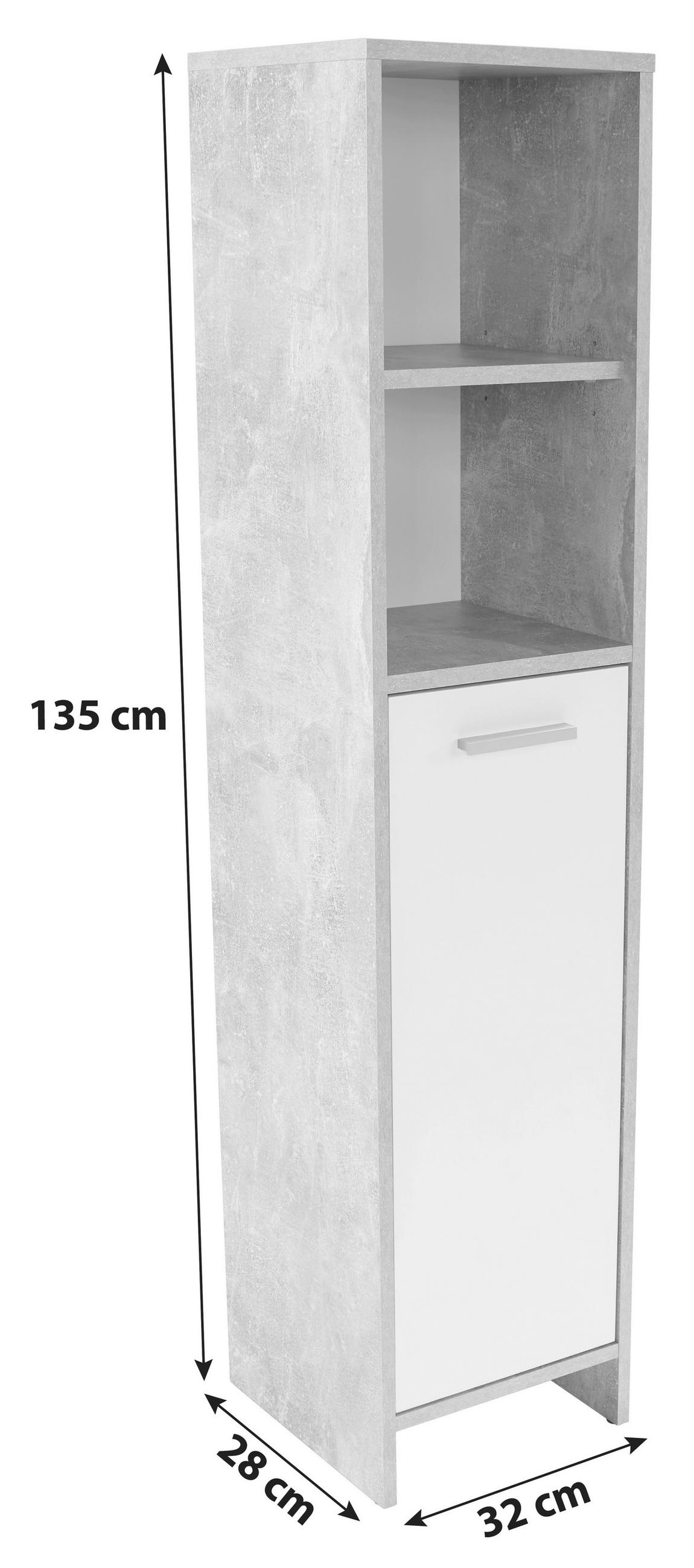 MIDISCHRANK 32/135/28 cm  - Chromfarben/Hellgrau, MODERN, Holzwerkstoff/Kunststoff (32/135/28cm) - MID.YOU