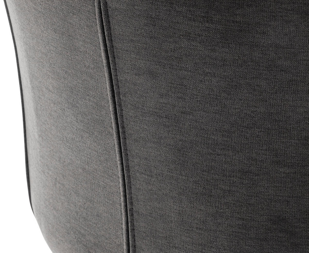SZÁNKÓTALPAS SZÉK fém, textil antracit, nemesacél  - nemesacél/antracit, Design, textil/fém (49/99/63cm) - Novel