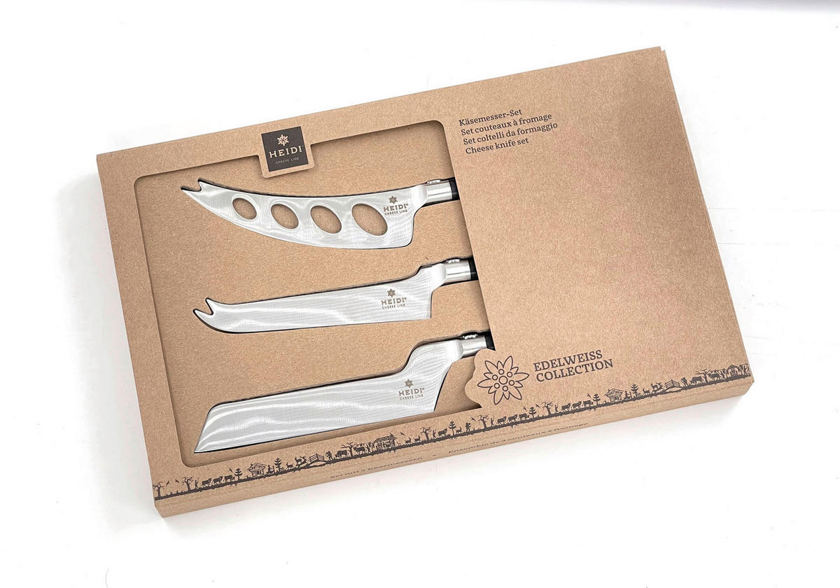 KÄSEMESSERSET Heidi Cheese Line: Edelweiss  - Schwarz, Basics, Kunststoff/Metall - Heidi Cheese Line