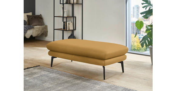 ECKSOFA Beldomo Premium in Echtleder Gelb  180/310 cm  - Gelb/Schwarz, Design, Leder/Metall (180/310cm) - Dieter Knoll