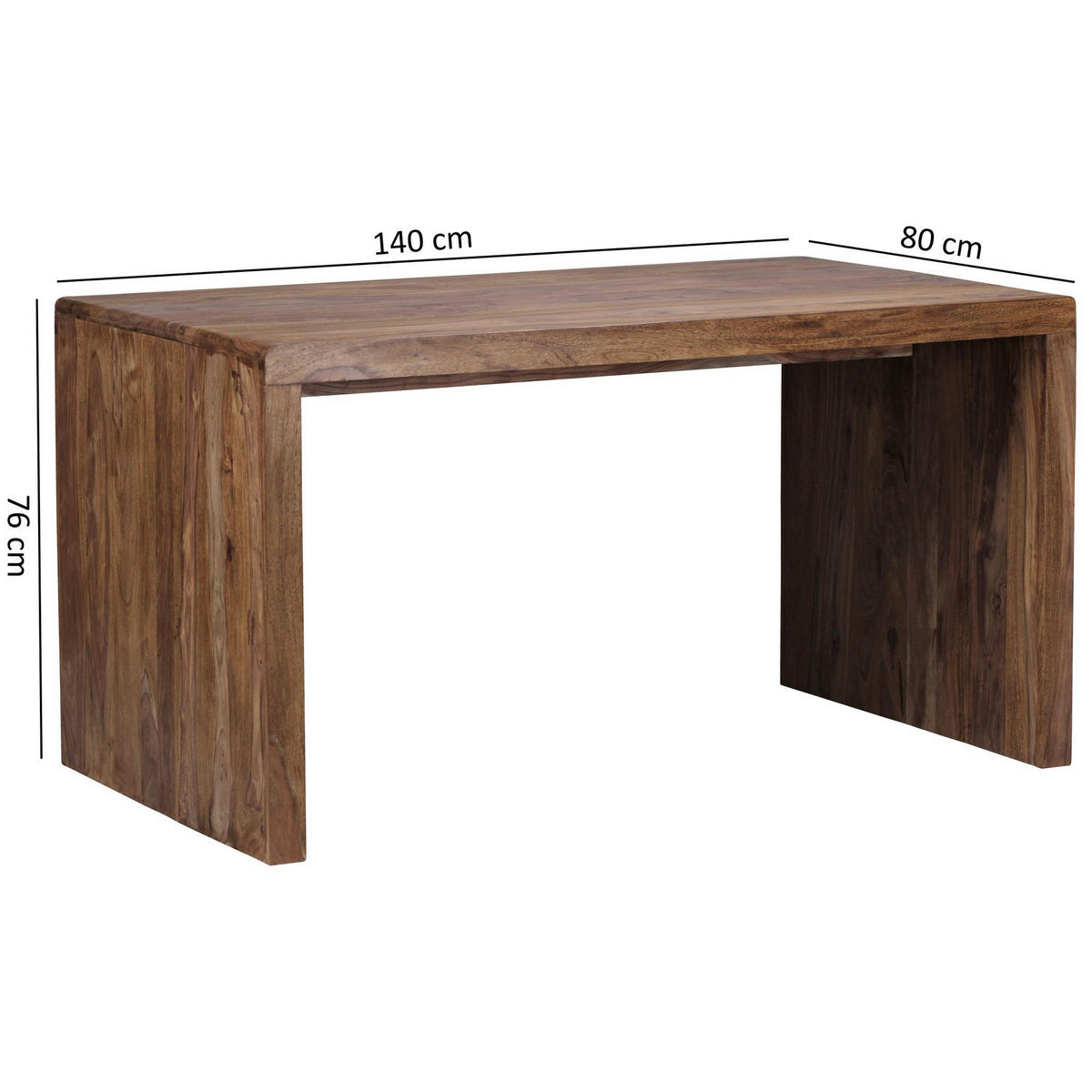 SCHREIBTISCH 140/80/76 cm  in Sheeshamfarben  - Sheeshamfarben, Design, Holz (140/80/76cm) - MID.YOU