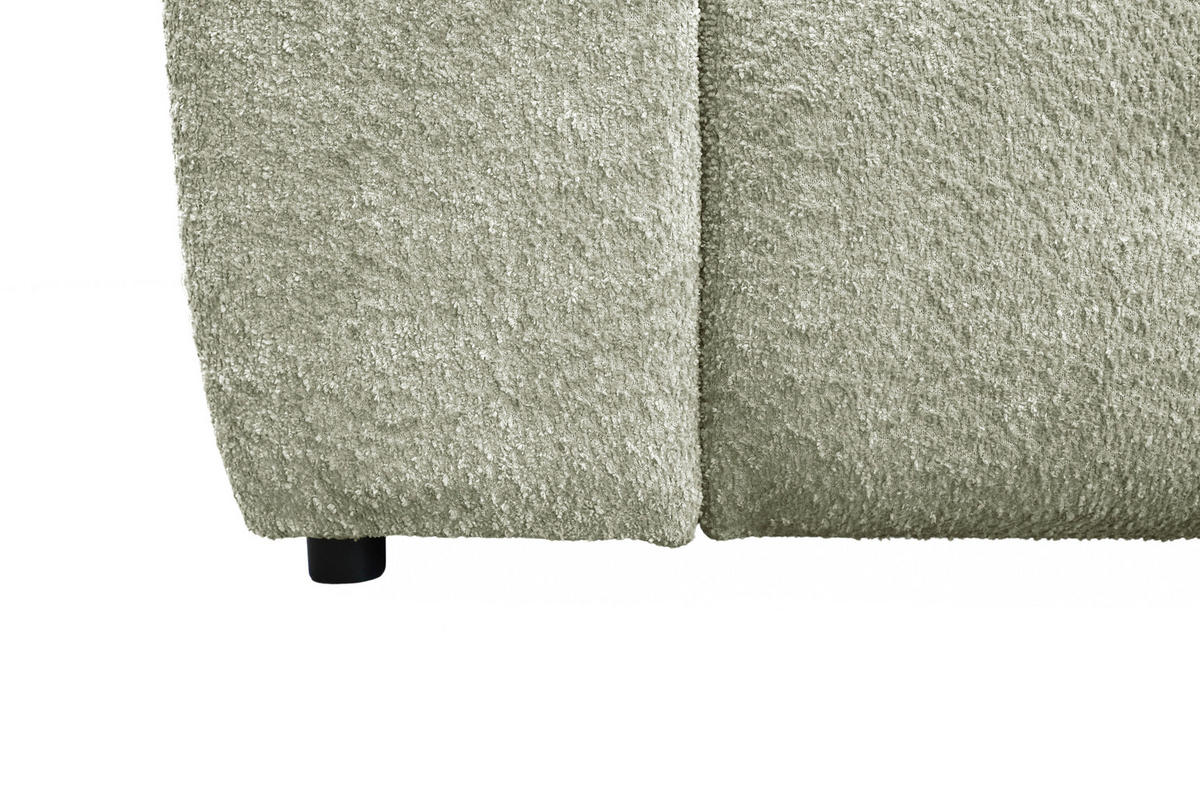 ECKSOFA RUNO Beige Bouclé  - Beige/Schwarz, Design, Kunststoff/Textil (270/175cm) - MID.YOU