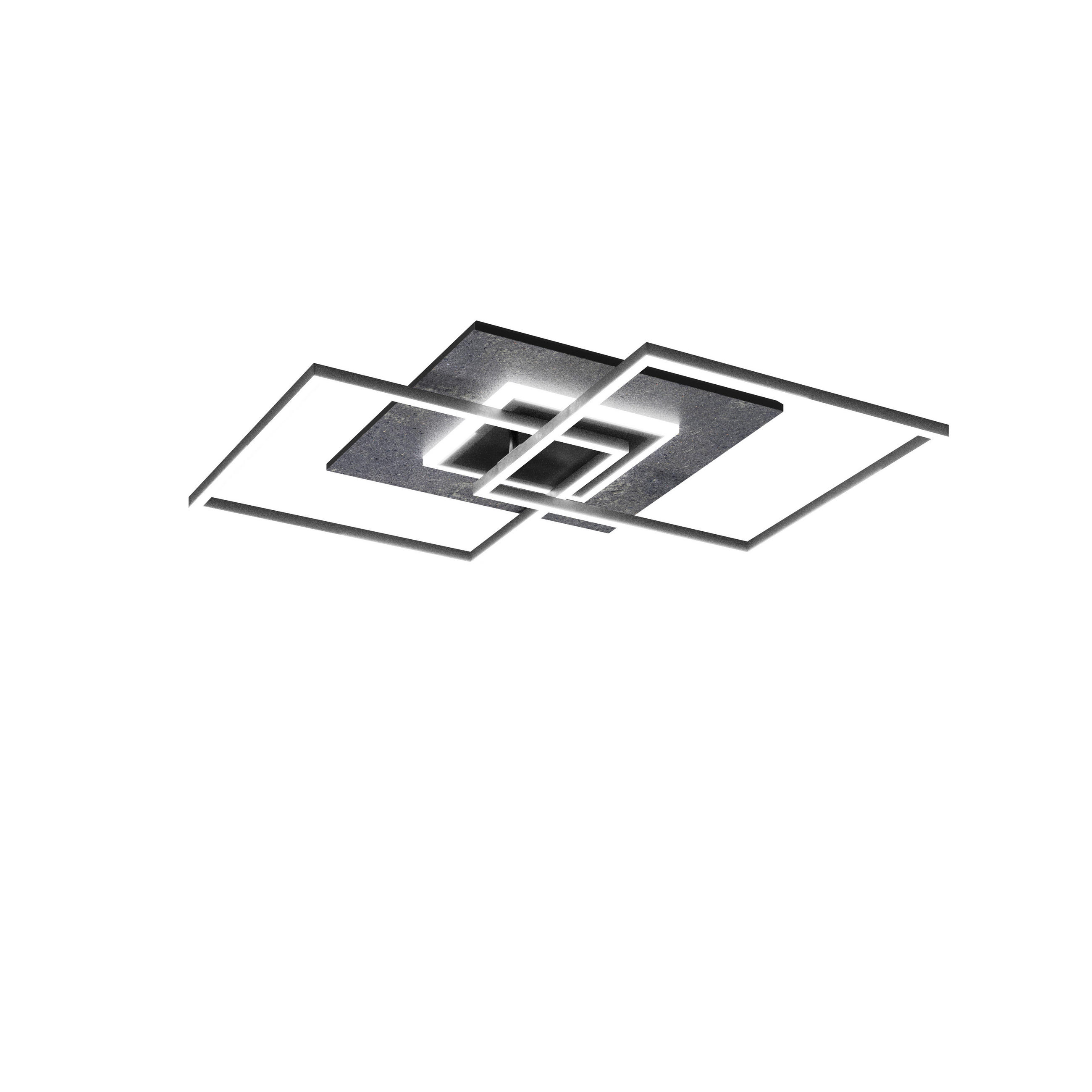 LED-DECKENLEUCHTE    61/61/8 cm  - Schwarz, Design, Holz/Stein (61/61/8cm) - Waldwelt