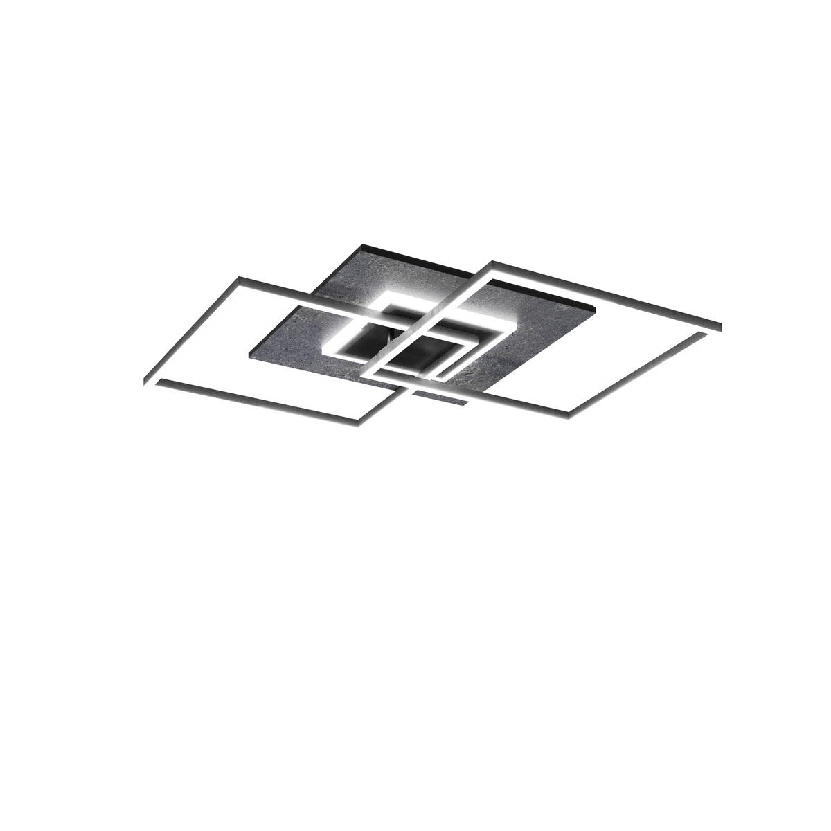 LED-DECKENLEUCHTE    61/61/8 cm  - Schwarz, Design, Holz/Stein (61/61/8cm) - Waldwelt