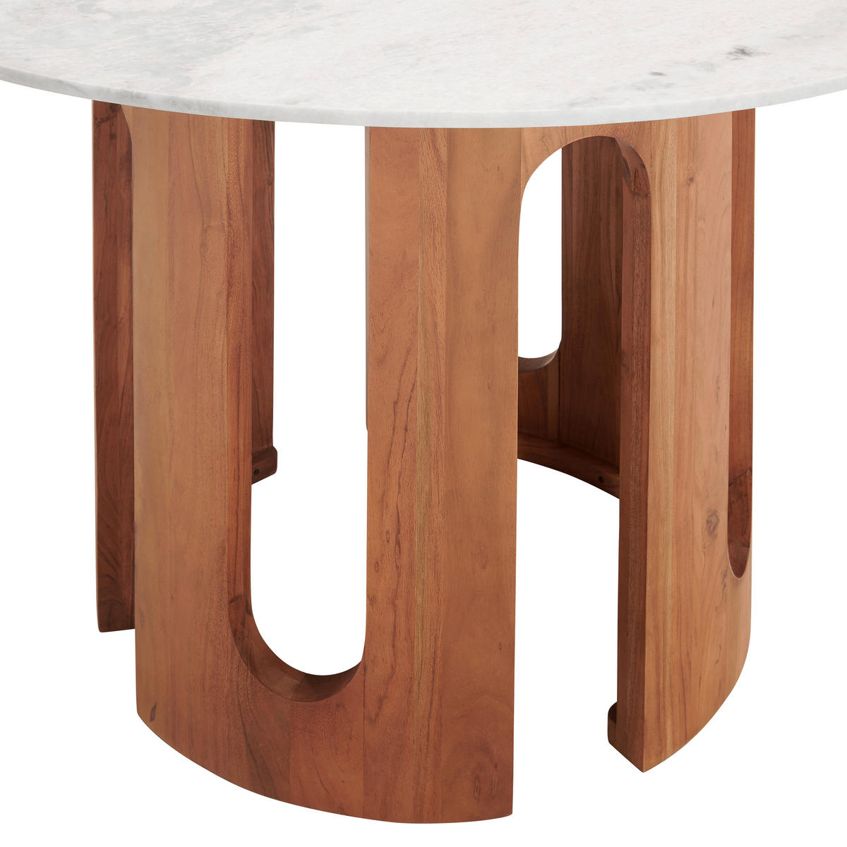 JEDILNA MIZA, v celoti masivno akacija barva oreha  - barva oreha, Design, kamen/les (120/120/76cm) - Livetastic
