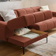 ECKSOFA in Chenille Cognac  167/311 cm  - Cognac/Schwarz, Design, Textil/Metall (167/311cm) - Xora