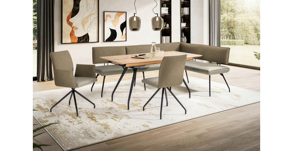 STUHL  ,  , Webstoff, Mikrofaser  ,  - Graubraun/Schwarz, Design, Textil/Metall (49/91/60cm) - Moderano