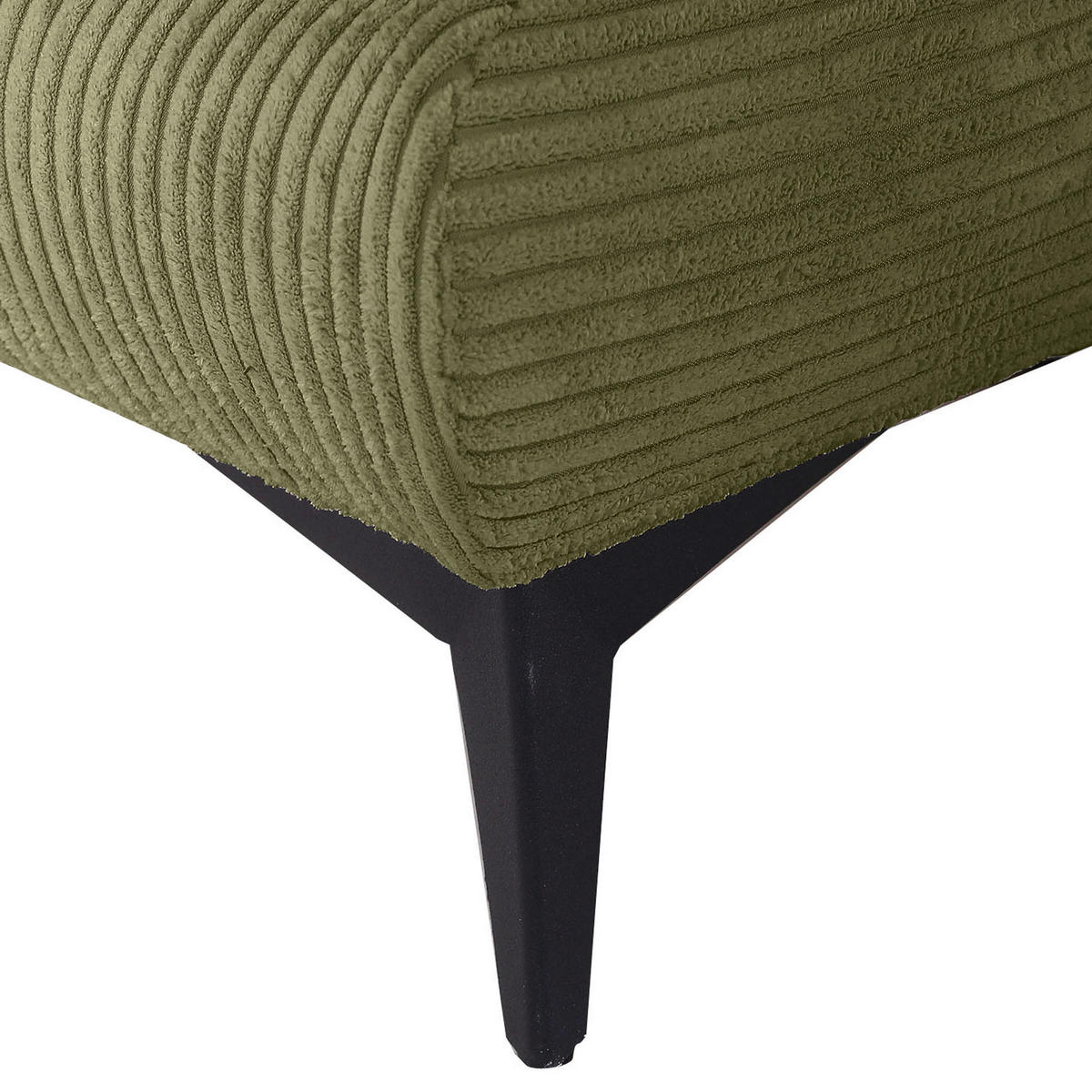 SCHLAFSOFA Cord Dunkelgrün  - Dunkelgrün/Schwarz, KONVENTIONELL, Textil/Metall (200/78/95cm) - home24