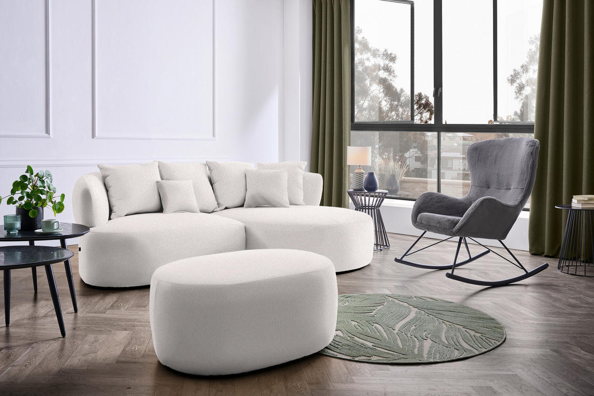 HOCKER in Textil Altrosa  - Schwarz/Altrosa, MODERN, Kunststoff/Textil (88/43/66cm) - Hom`in
