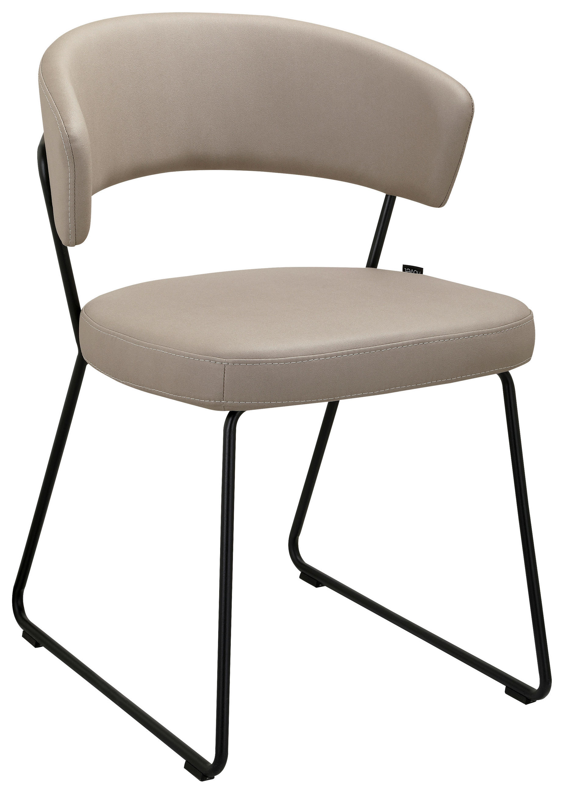 STUHL - Taupe/Schwarz, Design, Textil/Metall (56,5/77/58cm) - Novel