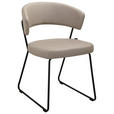 STUHL - Taupe/Schwarz, Design, Textil/Metall (56,5/77/58cm) - Novel