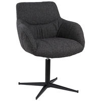 ARMLEHNSTUHL  in Eisen Webstoff  - Schwarz/Braun, Design, Textil/Metall (63/85/66cm) - Novel