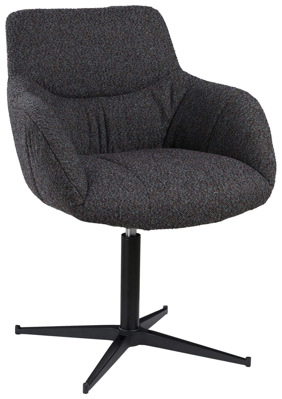 ARMLEHNSTUHL  in Eisen Webstoff  - Schwarz/Braun, Design, Textil/Metall (63/85/66cm) - Novel