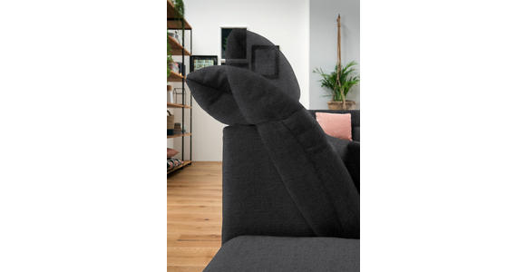 WOHNLANDSCHAFT  in Mikrofaser Graphitfarben  - Chromfarben/Graphitfarben, Design, Kunststoff/Textil (204/350/211cm) - Xora