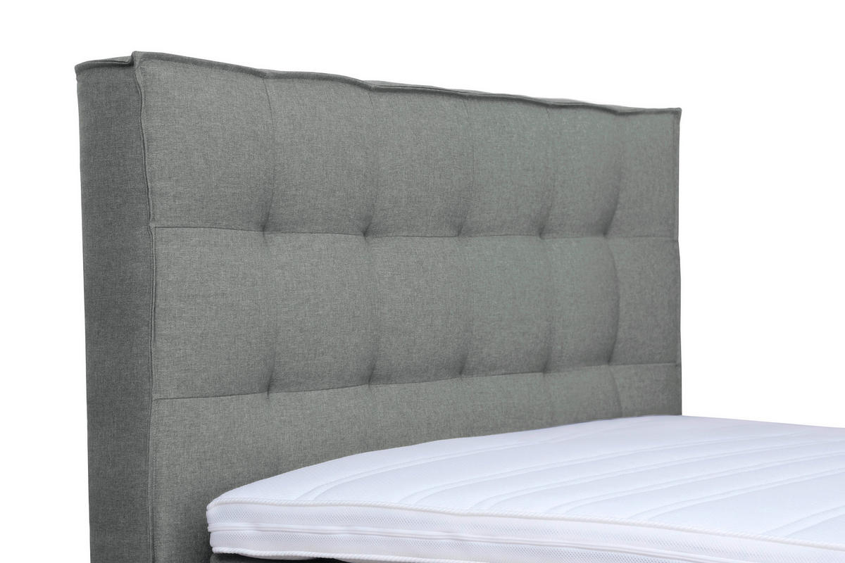 BOXSPRINGBETT 140/200 cm  in Dunkelgrau  - Chromfarben/Dunkelgrau, Konventionell, Kunststoff/Textil (140/200cm) - Boxxx