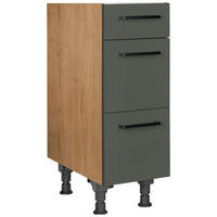 SCHUBKASTENUNTERSCHRANK 30/87/56 cm  in Grün, Eichefarben  - Eichefarben/Schwarz, MODERN, Holzwerkstoff/Metall (30/87/56cm) - Nobilia