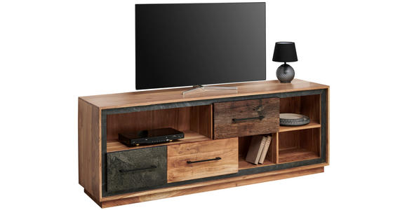 LOWBOARD in 160/60/40 cm - Dunkelgrau/Schwarz, Trend, Holz/Metall (160/60/40cm) - Landscape