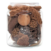 DEKOGLAS - Braun, LIFESTYLE, Glas/Naturmaterialien (13,5/16,5/13,5cm) - Kayoom