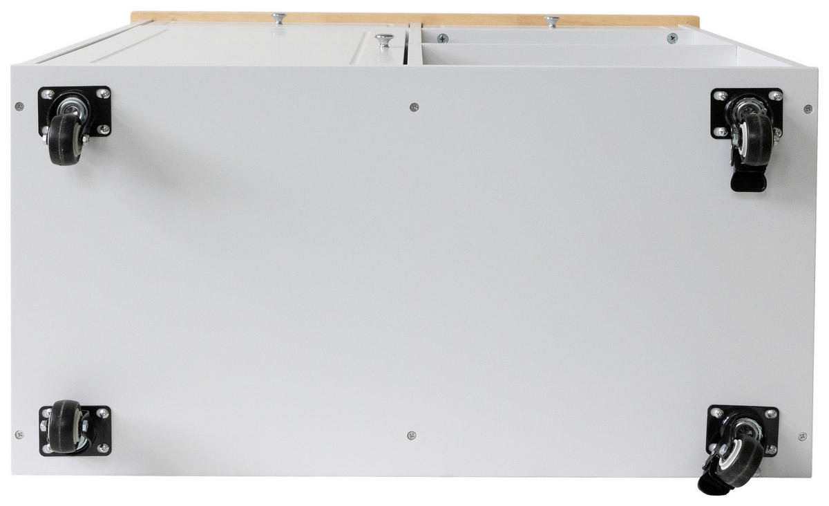 SERVIERWAGEN Kautschukholz vollmassiv Weiß  - Schwarz/Weiß, Basics, Holz/Holzwerkstoff (89/90/68cm) - MID.YOU