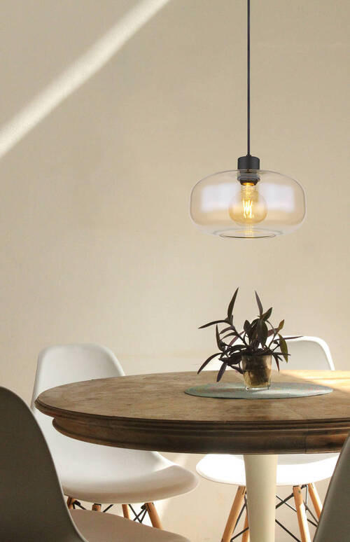 HÄNGELEUCHTE 28/120 cm    - Schwarz, Basics, Glas/Metall (28/120cm) - Globo