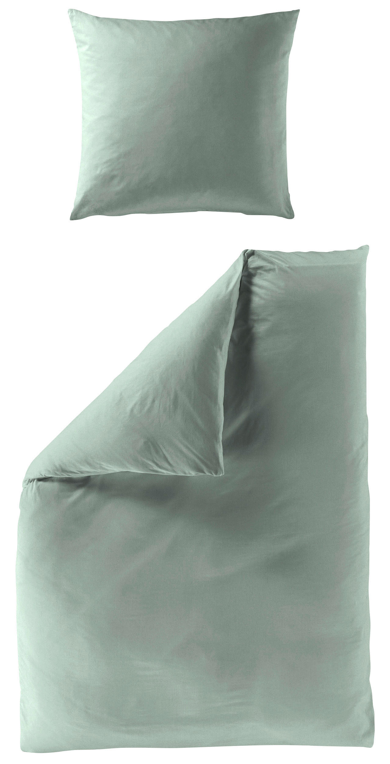 BETTWÄSCHE 135/200 cm Makosatin  - Jadegrün, KONVENTIONELL, Textil (135/200cm)