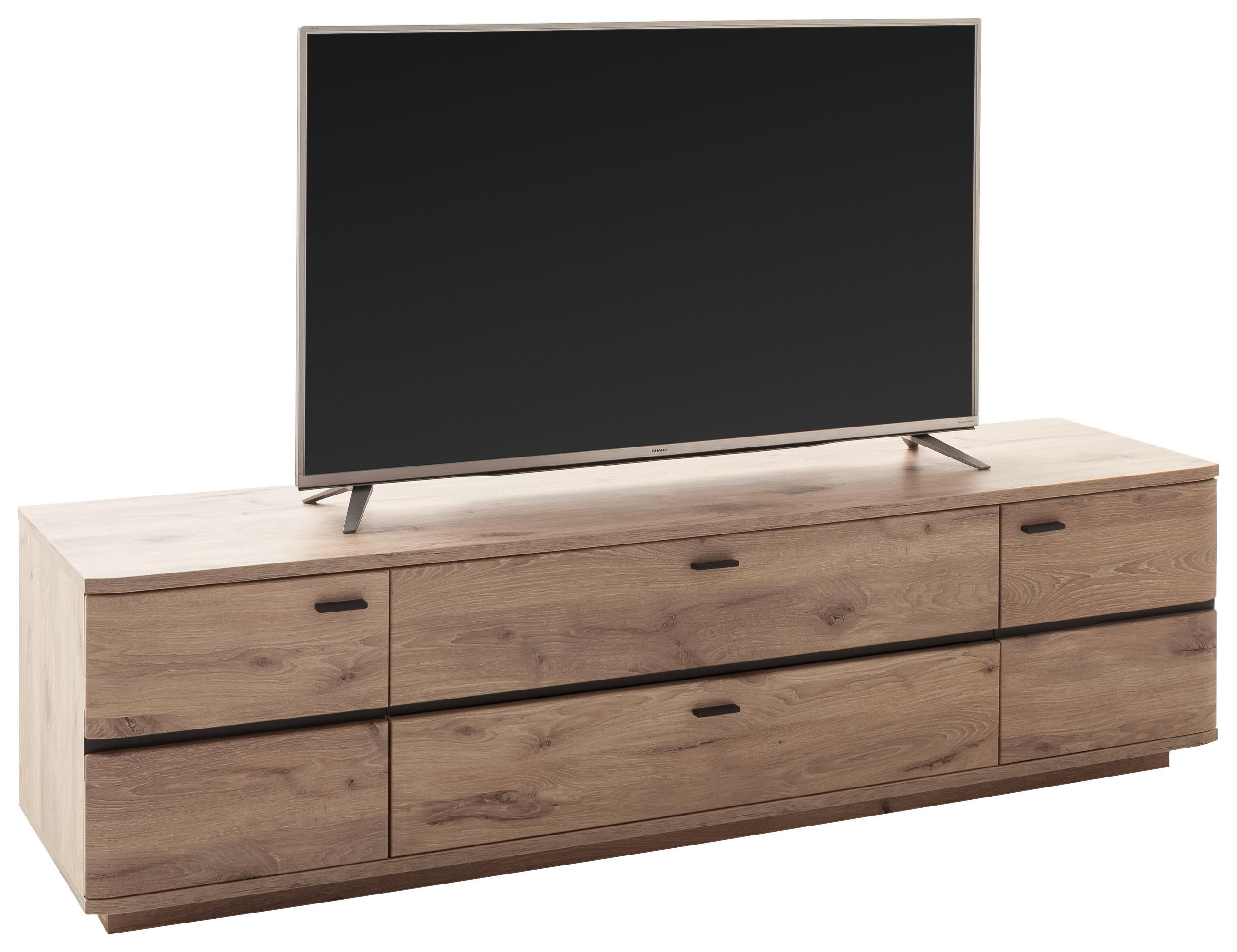 LOWBOARD  195/55/50 cm 2 Schublade(n) Beimöbel erhältlich, stehend  - Eichefarben/Anthrazit, KONVENTIONELL, Holzwerkstoff/Metall (195/55/50cm) - Cantus