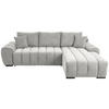 ECKSOFA in Flachgewebe Hellgrau  - Hellgrau/Schwarz, Konventionell, Holz/Textil (275/180cm) - P & B
