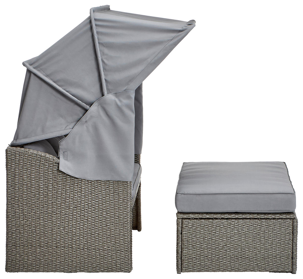 GARTENMUSCHEL 146/74/144 cm  - Grau, MODERN, Kunststoff/Textil (146/74/144cm) - Ambia Garden