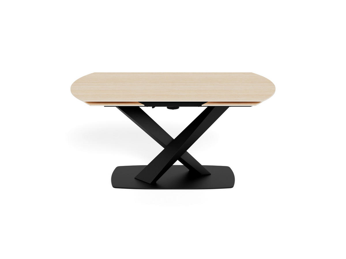 MATBORD svart, sandfärgad rektangulär  utdragbar  - sandfärgad/svart, Klassisk, metall/keramik (160-240/90/77cm) - Best Price