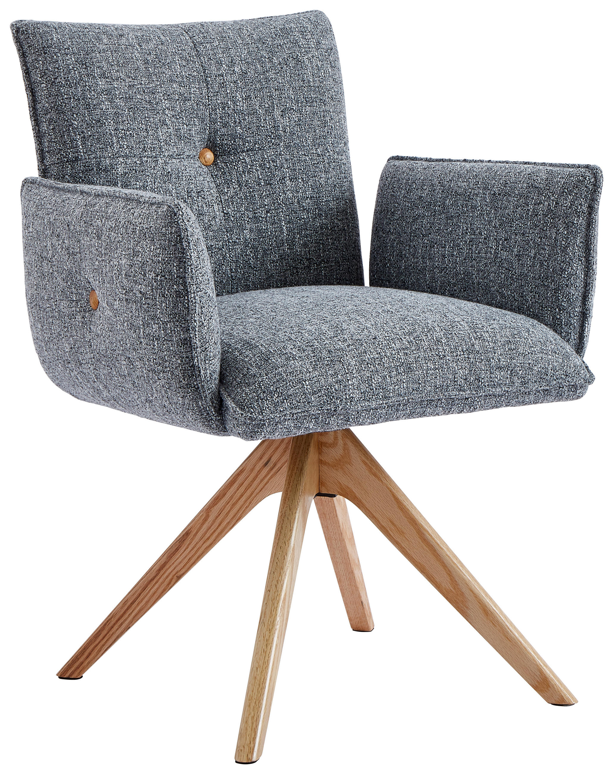 ARMLEHNSTUHL  in Webstoff  - Eichefarben/Grau, Design, Holz/Textil (63/82/63cm) - Novel