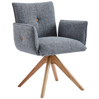 ARMLEHNSTUHL  in Webstoff  - Eichefarben/Grau, Design, Holz/Textil (63/82/63cm) - Novel