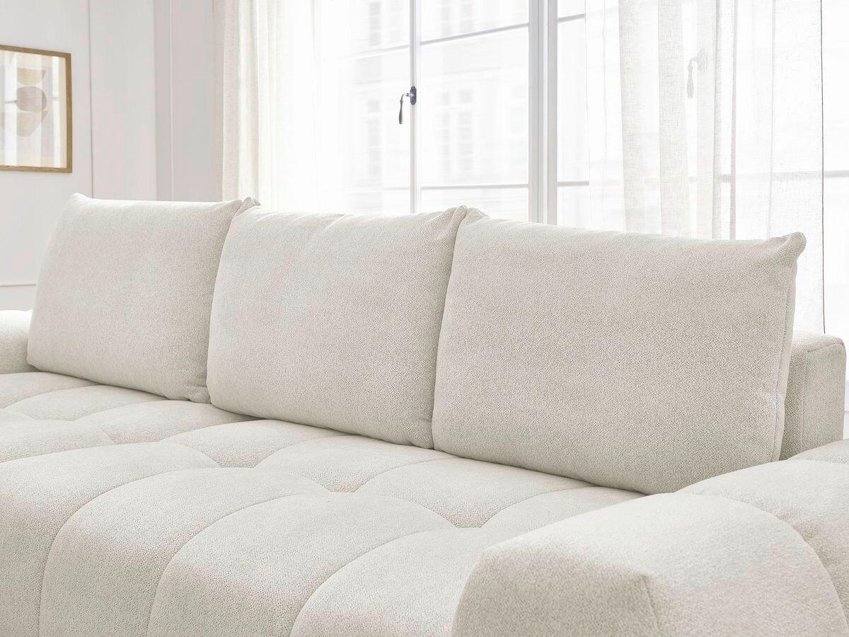 ECKSCHLAFSOFA EVEREST  mit Rücken echt, Armteil links, Armteil rechts Flachgewebe Weiß  - Schwarz/Weiß, MODERN, Kunststoff/Textil (318/180cm) - Livetastic