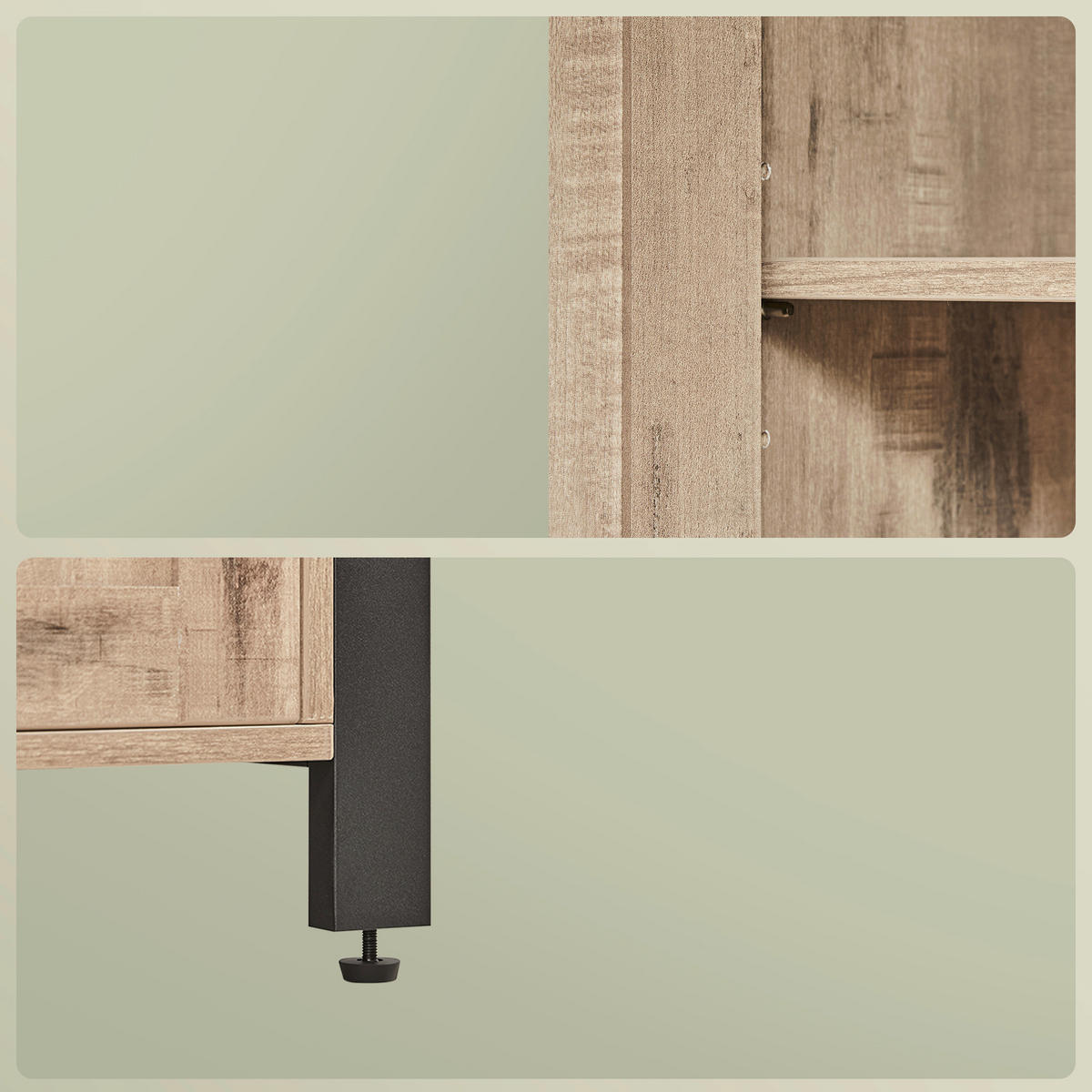 ANRICHTE Dekorfolie Braun, Schwarz  - Schwarz/Braun, Trend, Glas/Holzwerkstoff (110/75/33cm) - Boxxx