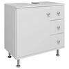 WASCHBECKENUNTERSCHRANK 60/61/33 cm  - Silberfarben/Weiß, MODERN, Holzwerkstoff/Kunststoff (60/61/33cm) - MID.YOU