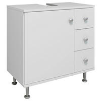 WASCHBECKENUNTERSCHRANK 60/61/33 cm  - Silberfarben/Weiß, MODERN, Holzwerkstoff/Kunststoff (60/61/33cm) - MID.YOU