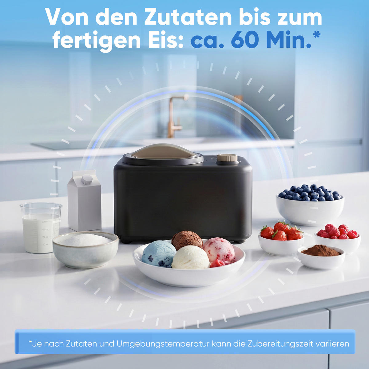 EISMASCHINE  - Schwarz, Trend, Kunststoff (31,5/21,0/23,5cm) - Clatronic