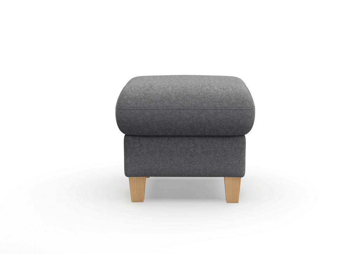 HOCKER Flachgewebe Dunkelgrau  - Eichefarben/Dunkelgrau, KONVENTIONELL, Holz/Textil (58/48/58cm) - Sit & More