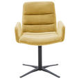 ARMLEHNSTUHL  in Cord  - Gelb/Schwarz, Design, Textil/Metall (61/88/66cm) - Dieter Knoll