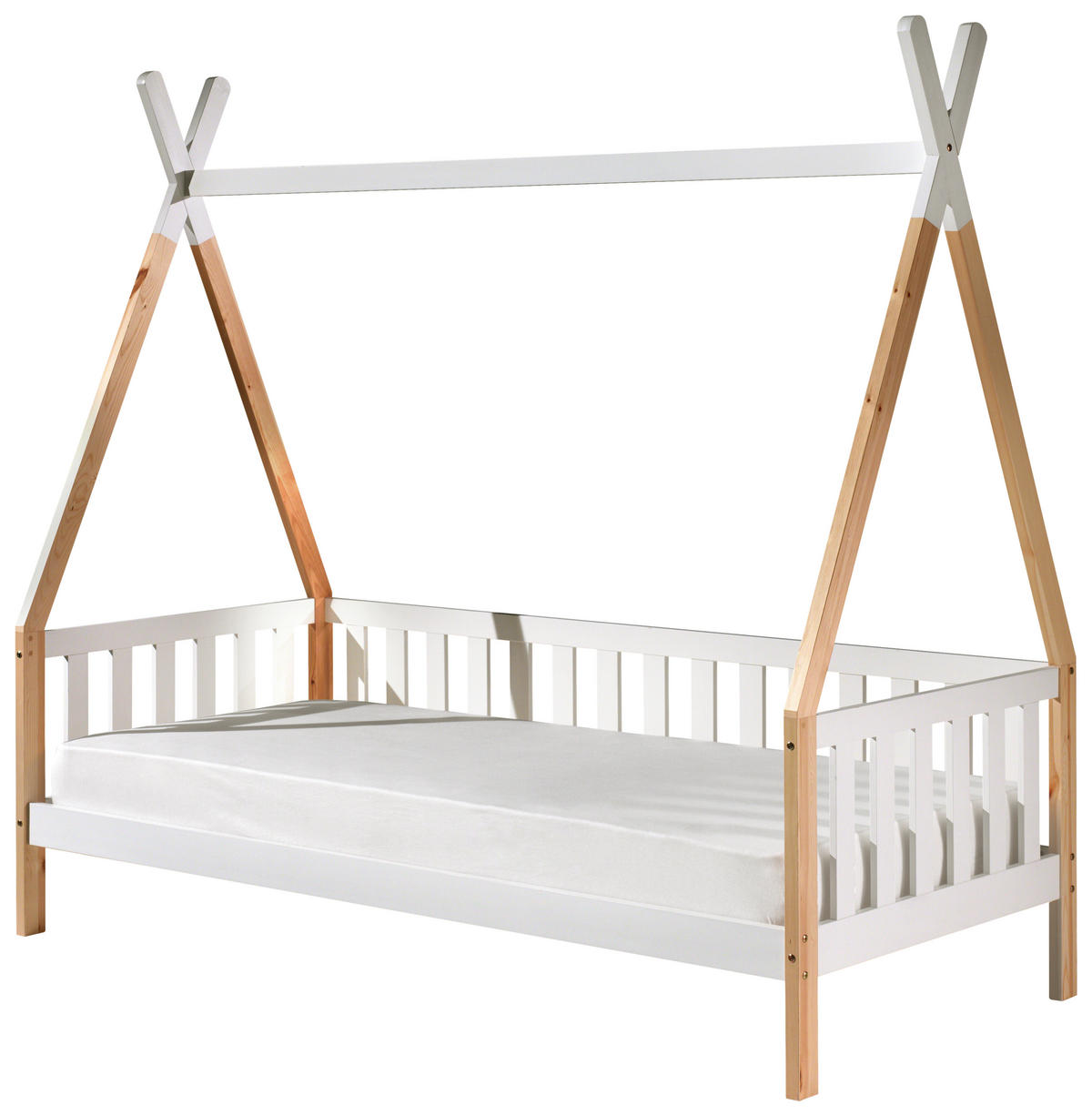 HAUSBETT Rollrost 90/200 cm  in Weiß, Kieferfarben  - Weiß/Kieferfarben, MODERN, Holz (90/200cm) - MID.YOU