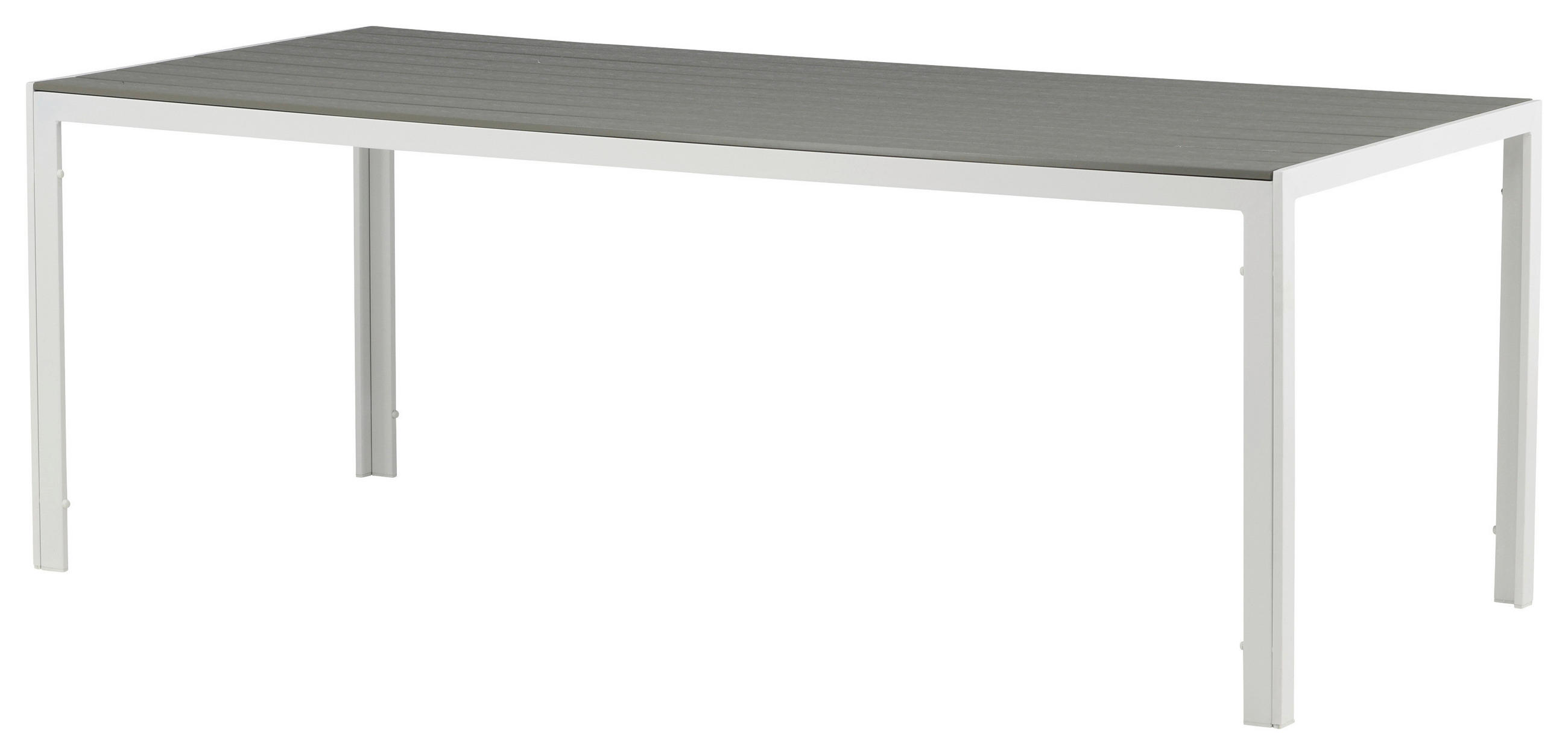 GARTENTISCH 205/90/75 cm Metall rechteckig  - Weiß/Grau, KONVENTIONELL, Metall (205/90/75cm) - Gardenson